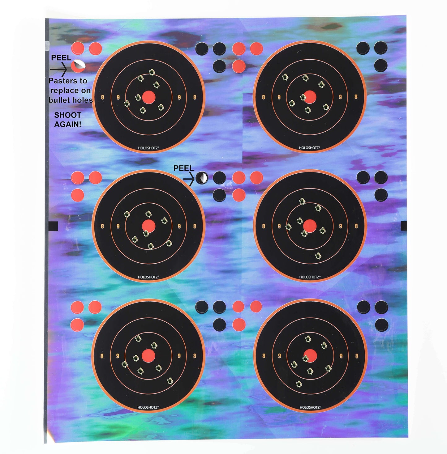3" Reflective Bullseye Dots Target, 3 Sheets Per Pack