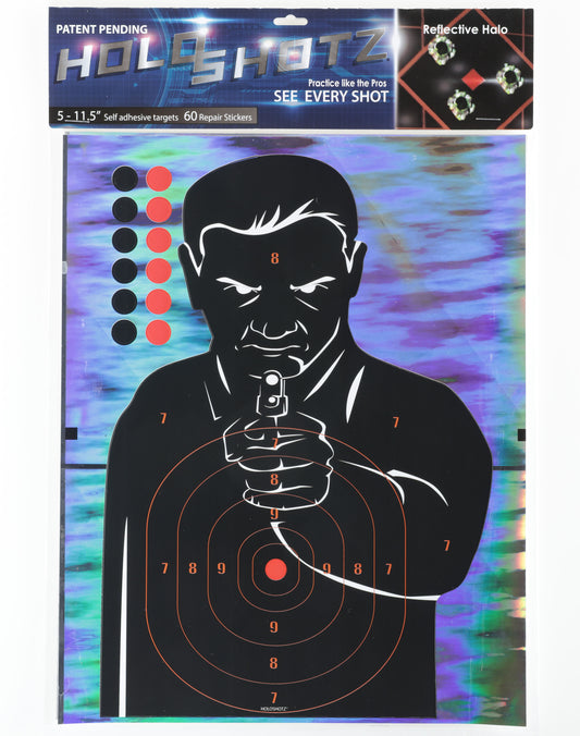 12" Silhouette Reflective Halo Target, 4 Sheets Per Pack