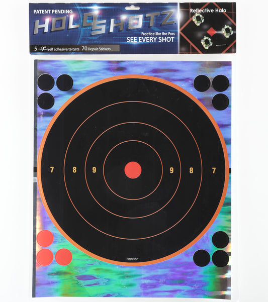9" Bullseye Reflective Halo Target, 4 Sheets Per Pack